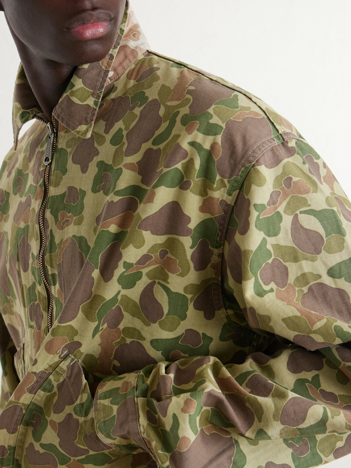 KAPITAL - Drizzler Reversible Herringbone Camouflage-Print Cotton Blouson Jacket - Green