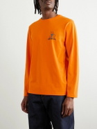 OSTRYA - Logo-Print Organic Cotton-Blend Recycled-Jersey T-Shirt - Orange