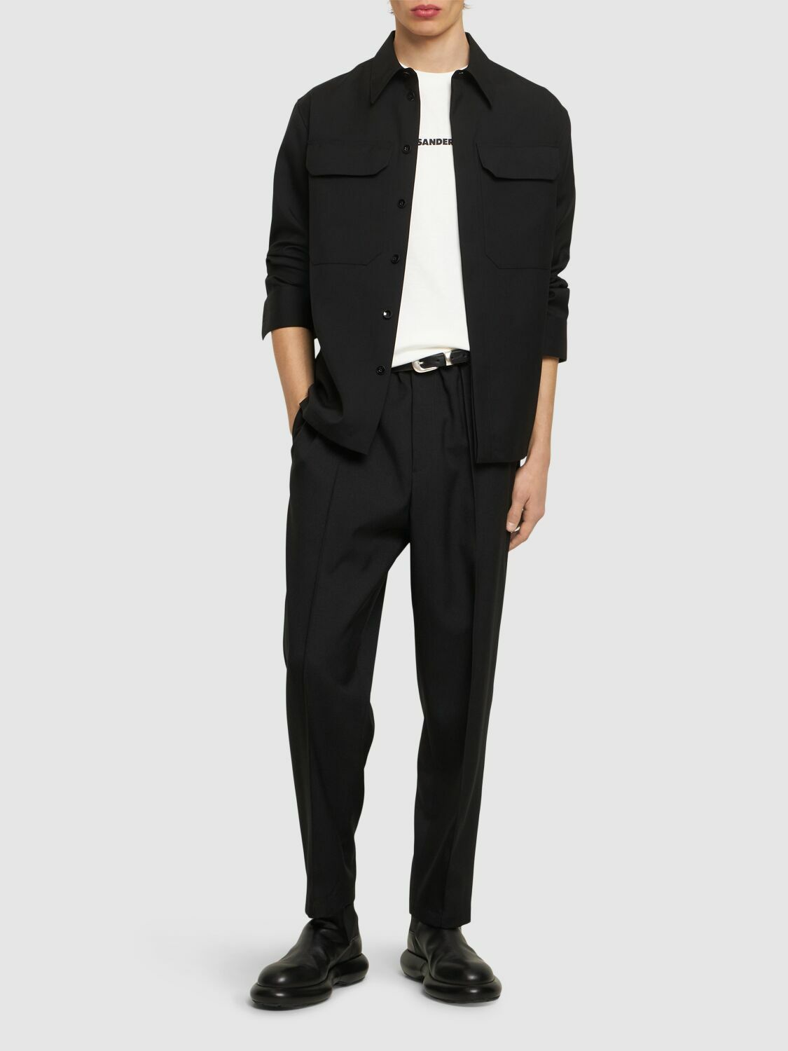 JIL SANDER - Fine Wool Gabardine Shirt