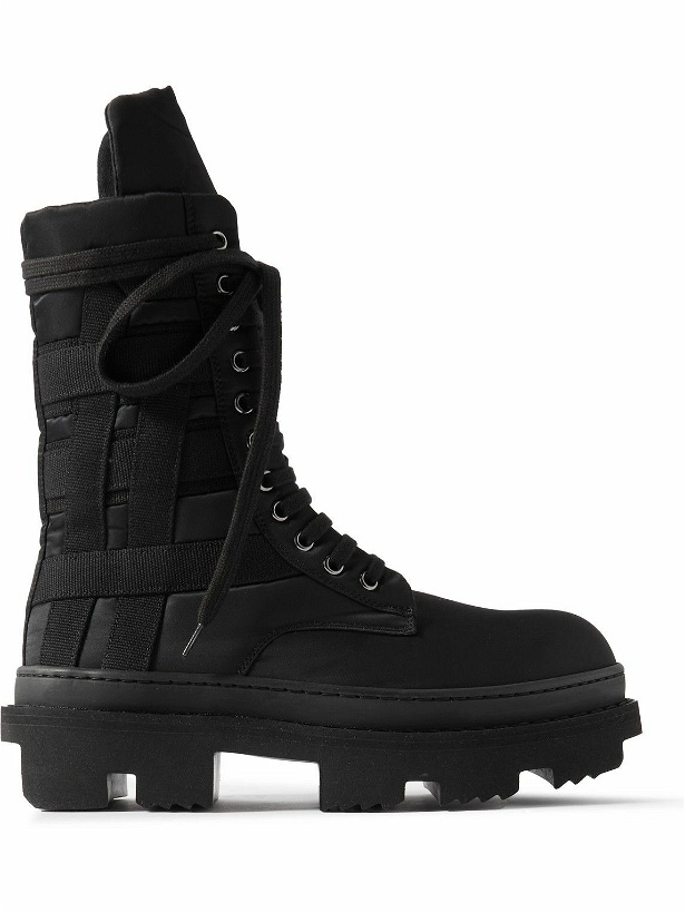 Photo: DRKSHDW by Rick Owens - Army Megatooth Canvas and Shell Lace-Up Boots - Black