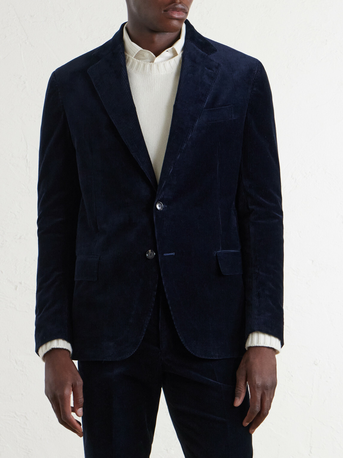 De Petrillo - Riviera Cotton-Blend Corduroy Suit Jacket - Blue