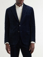 De Petrillo - Riviera Cotton-Blend Corduroy Suit Jacket - Blue
