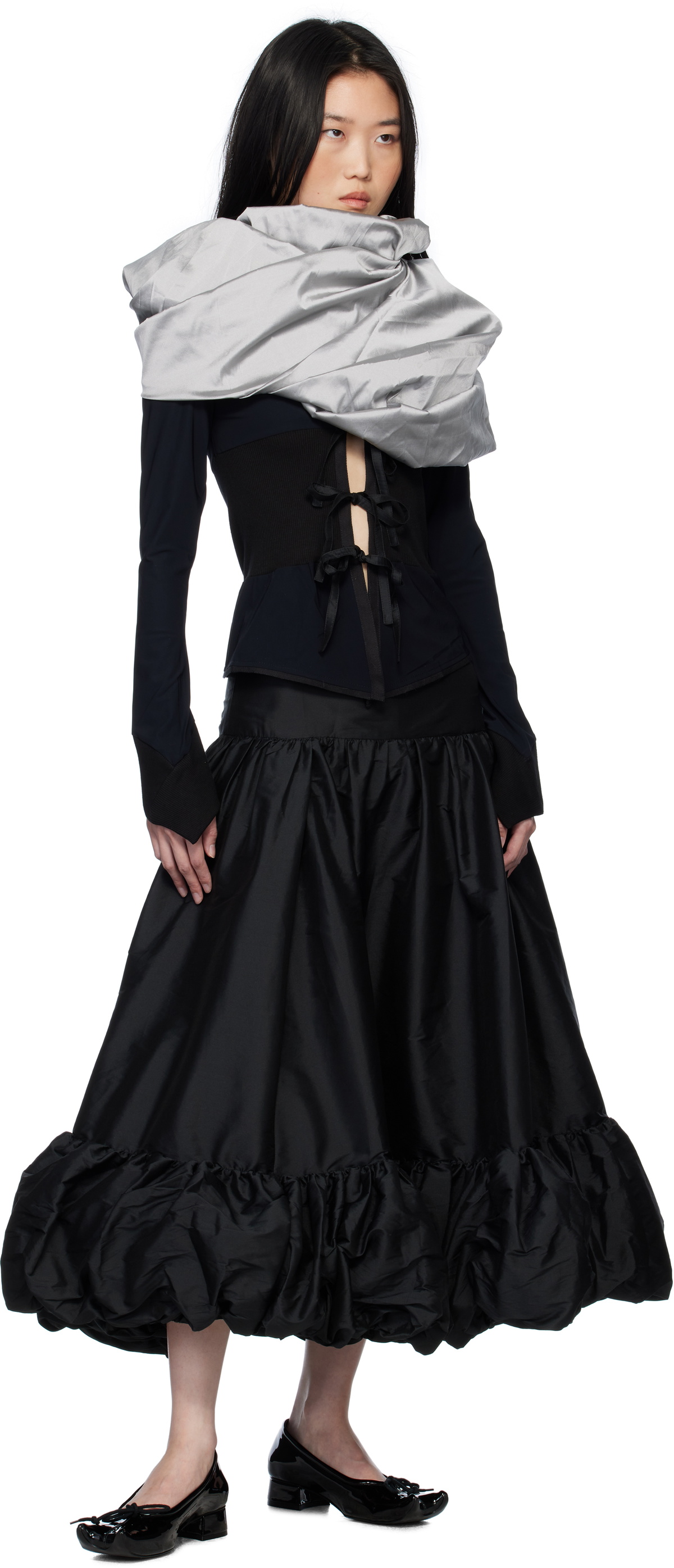 Paula Canovas Del Vas Black & Grey Puff Cardigan