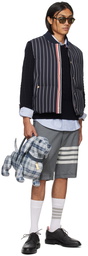 Thom Browne Navy Striped Sweater