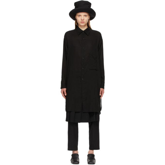 Yohji Yamamoto Black Round Hem Shirt Yohji Yamamoto