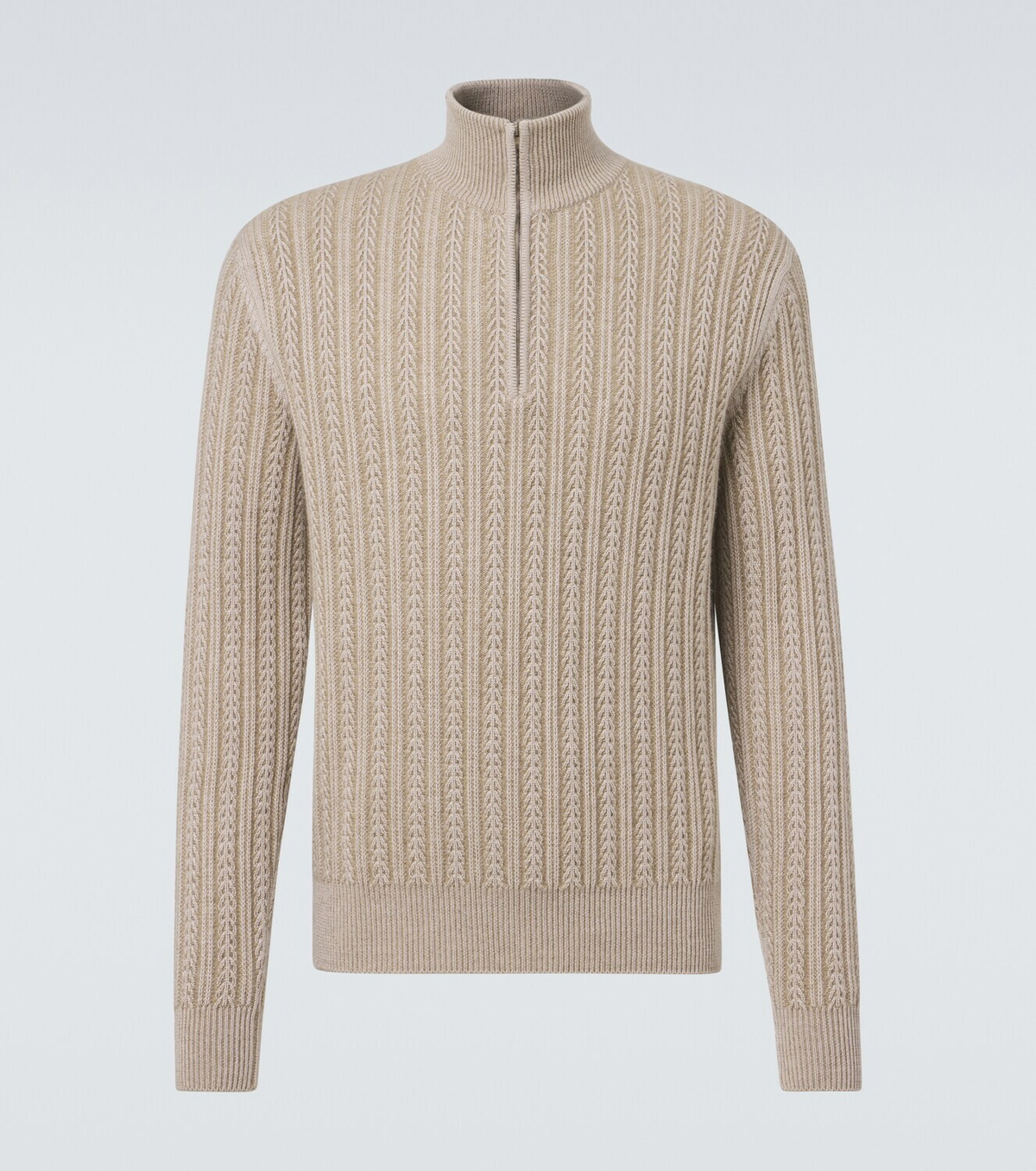Agnona Cashmere, wool, and silk half-zip sweater