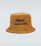 Marni x No Vacancy Inn raffia-effect bucket hat