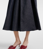 'S Max Mara Pleated denim midi skirt