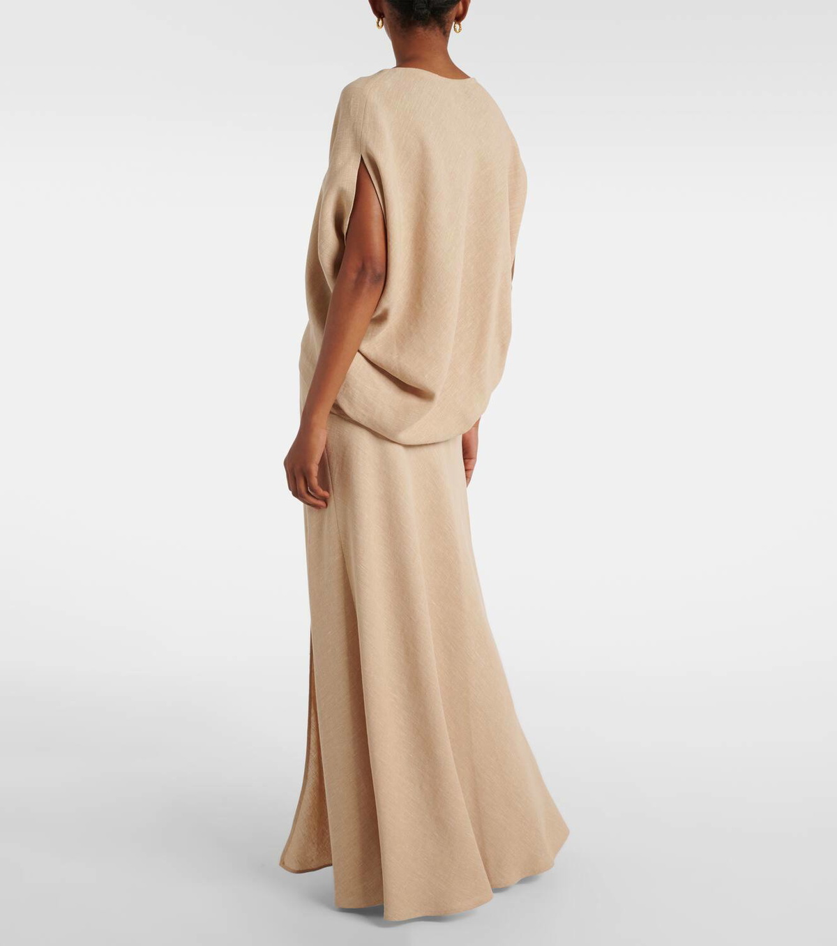 ロロピアーナ Lolo Piana イタリア製 100% lino リネン100 Loro Piana Gaia asymmetric linen crêpe top Loro Piana