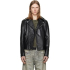 Diesel Black L-Eo-Wrd Leather Jacket