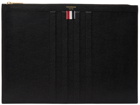 Thom Browne Black Large 4-Bar Pouch