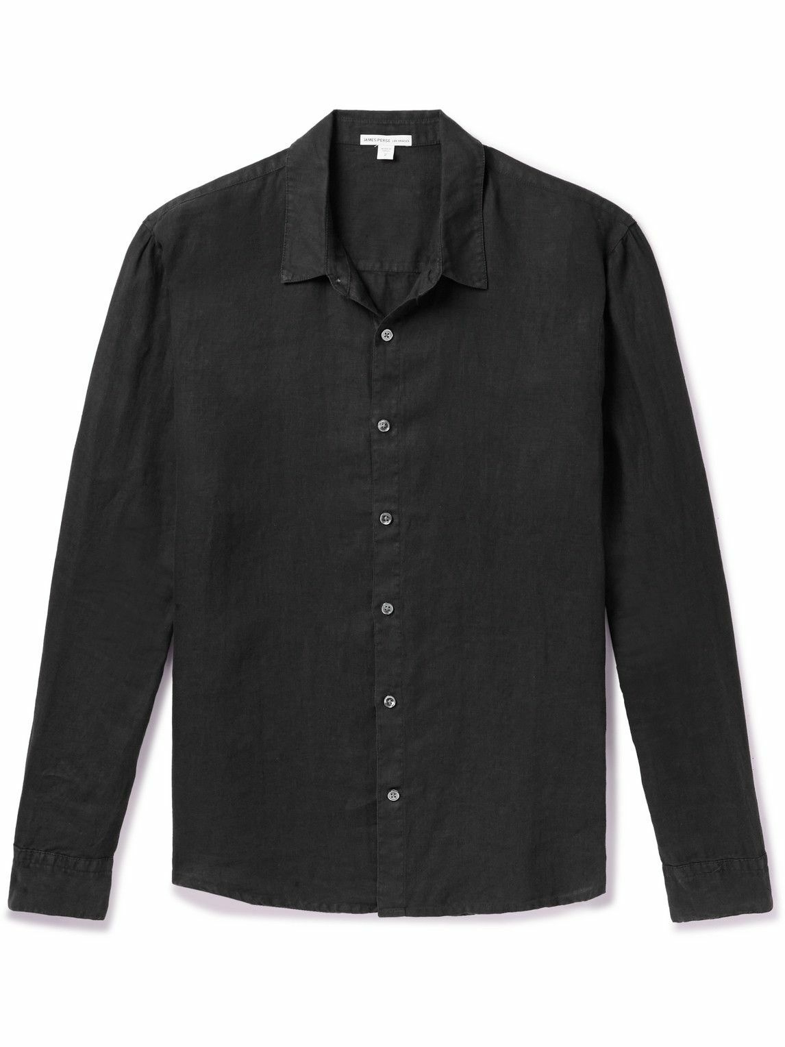 James Perse - Garment-Dyed Linen Shirt - Black James Perse