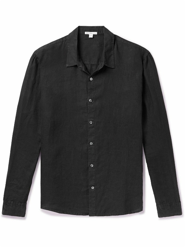 Photo: James Perse - Garment-Dyed Linen Shirt - Black