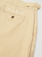 Cherry Los Angeles - Charro Straight-Leg Embroidered Cotton-Blend Twill Trousers - Neutrals