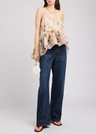 Marques' Almeida Floral-print Chiffon top Multicoloured