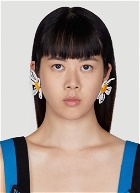 Oversized Painted Flower Earrings in White