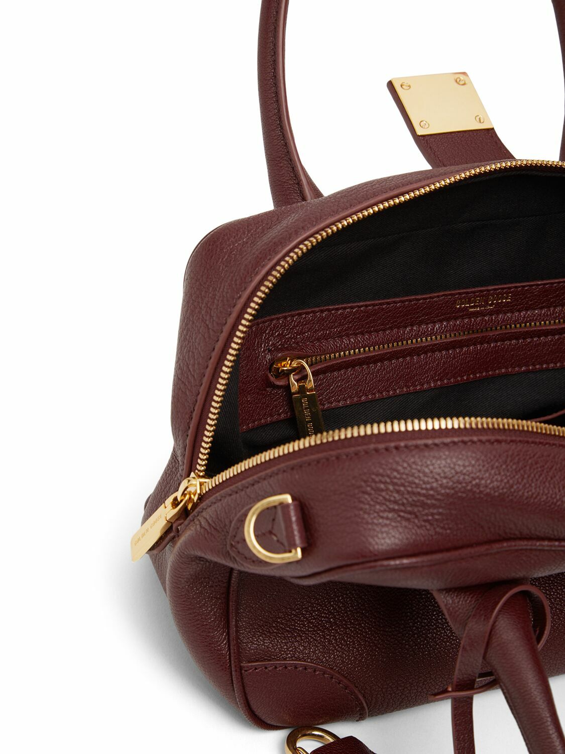 【関税&送料込】Golden  Deluxe Brand Black Leather Vita Vita Bag in black sheepskin leather with gold details