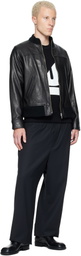 UNDERCOVER Black Leather Blouson Jacket