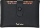 Paul Smith Black Signature Stripe Pull Out Card Holder