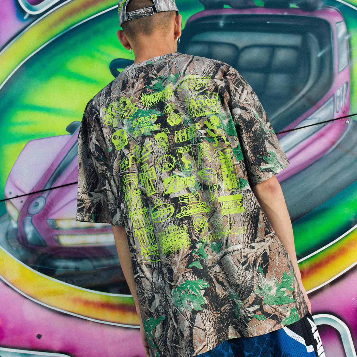 END. x Aries Moto Dodgem T-Shirt in Camo