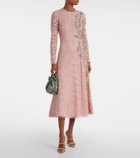 Costarellos Marlena embroidered lace midi dress
