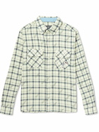 Billionaire Boys Club - Logo-Appliquéd Printed Checked Cotton-Flannel Shirt - Neutrals