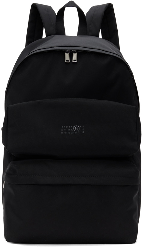 Photo: MM6 Maison Margiela Black Three-Pocket Cordura Backpack