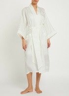 Olivia Von Halle Sabine Silk Robe - Ivory - One Size