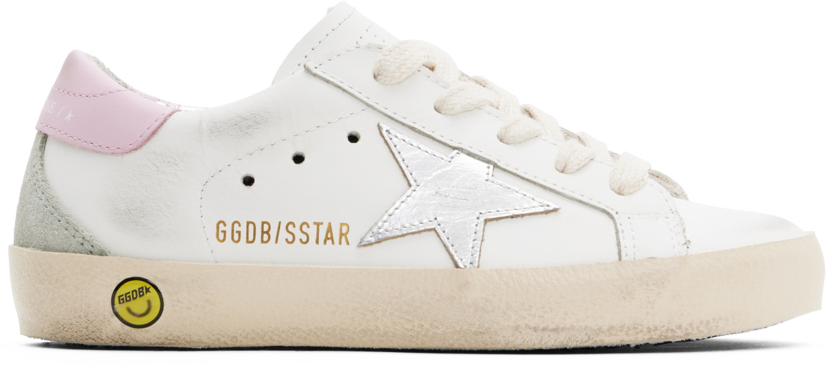 Golden Goose Kids White SuperStar Classic Sneakers Golden Goose Deluxe