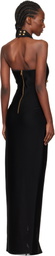 Balmain Black Halter Neck Knit Maxi Dress