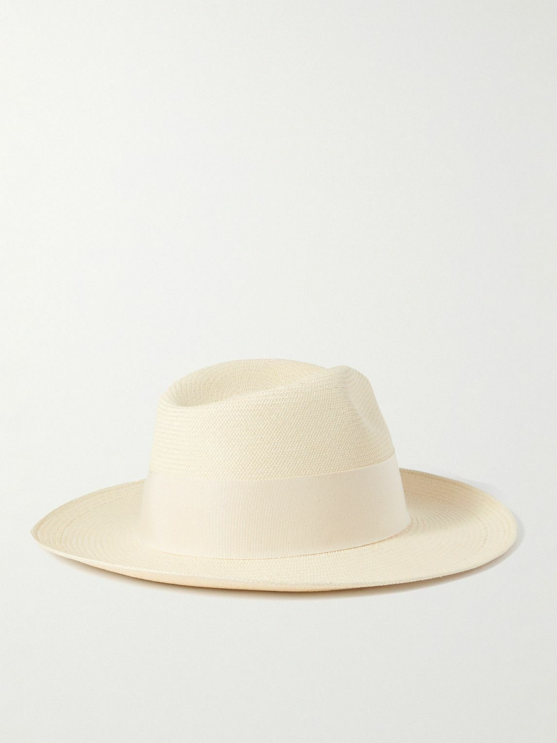 Frescobol Carioca - Rafael Grosgrain-Trimmed Straw Panama Hat - White