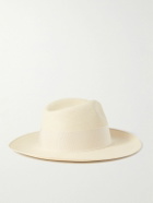 Frescobol Carioca - Rafael Grosgrain-Trimmed Straw Panama Hat - White