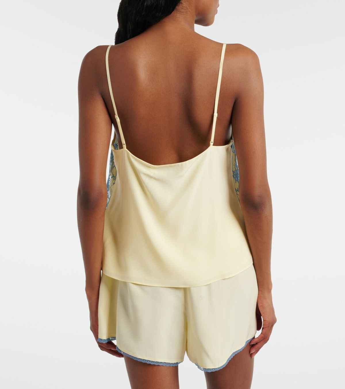 SIR Lace-trimmed silk shorts
