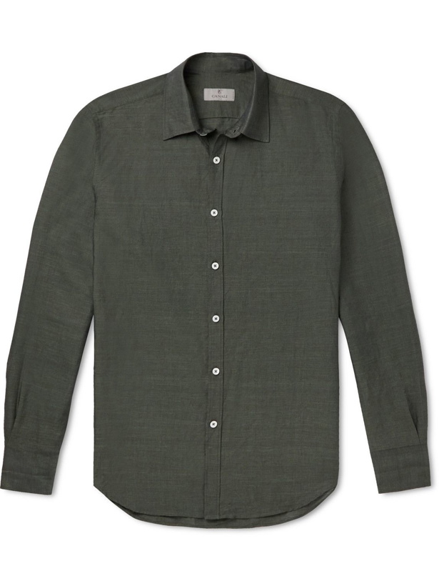 Photo: Canali - Linen and Cotton-Blend Shirt - Green