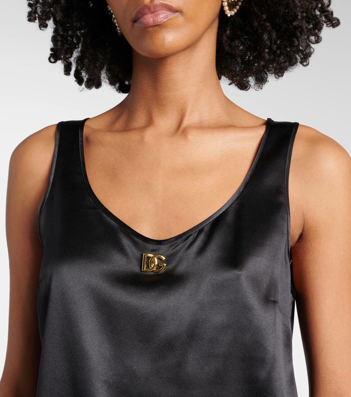 Dolce&Gabbana DG silk-blend satin tank top