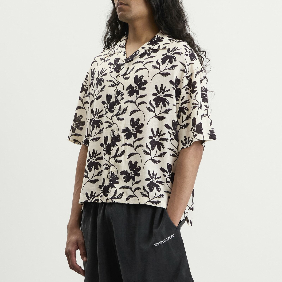 MKI Men's Floral Linen Vacation Shirt in Raw