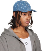 Marine Serre Blue Moon Laser Denim Baseball Cap