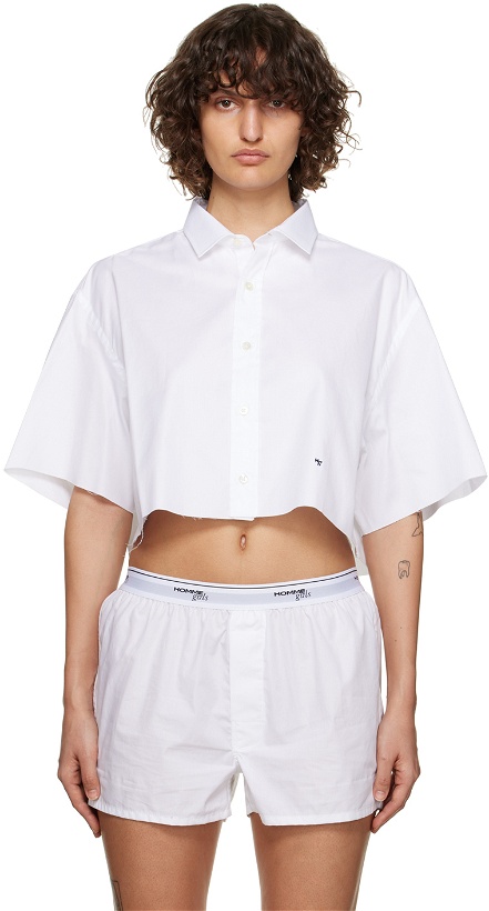 Photo: HommeGirls White Cropped Shirt