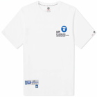 Men's AAPE Street Baseball Moon Face Back Print T-Shirt in White