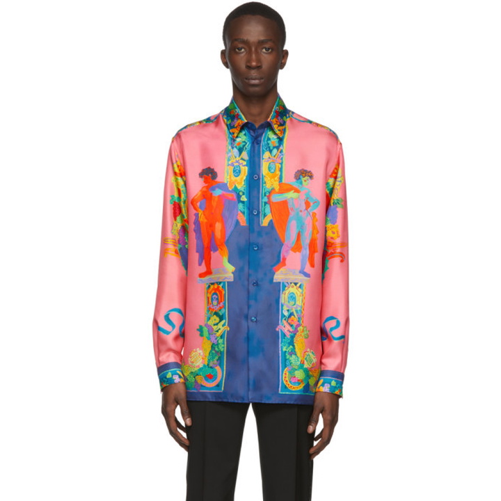 Photo: Versace Multicolor Silk Shirt