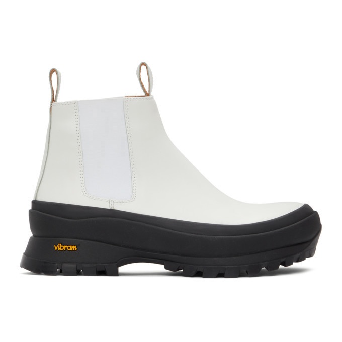 Photo: Jil Sander White Leather Chelsea Boots