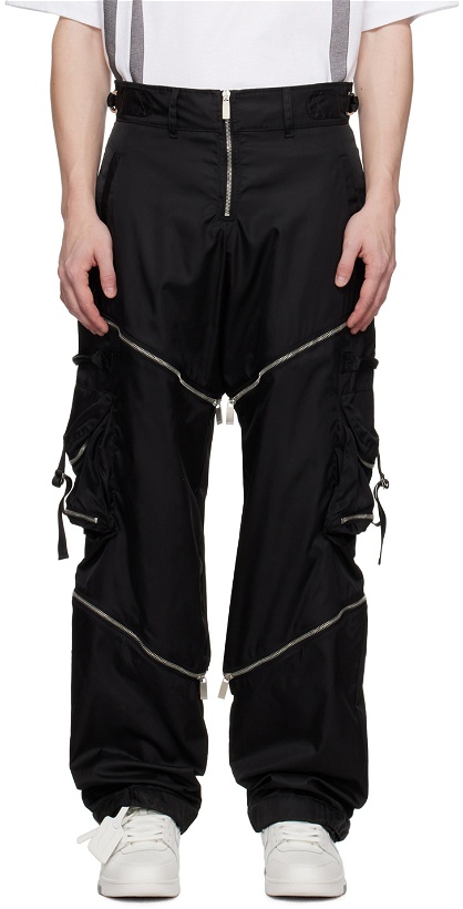 Photo: Off-White Black Zip Cargo Pants