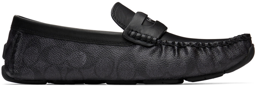 Coach 1941 Black & Grey Leather Coin Driver Loafers Coach 1941
