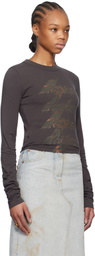 We11done Gray Spark Long-Sleeved T-shirt