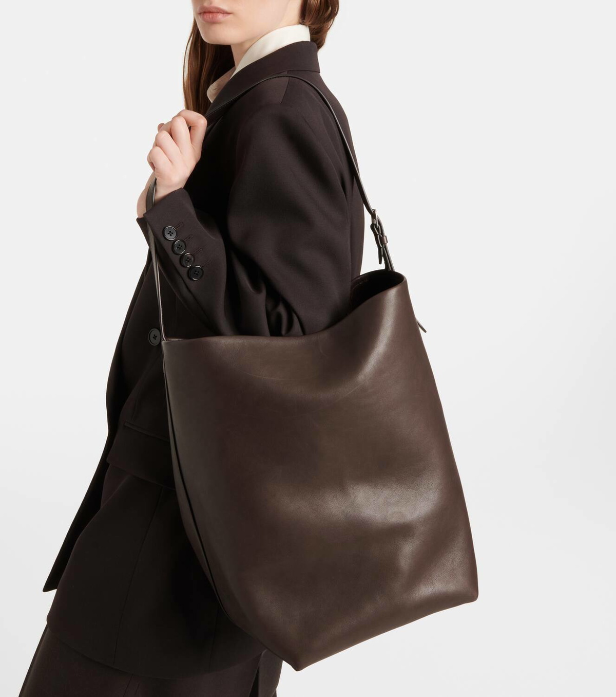 The Row Large leather tote bag
