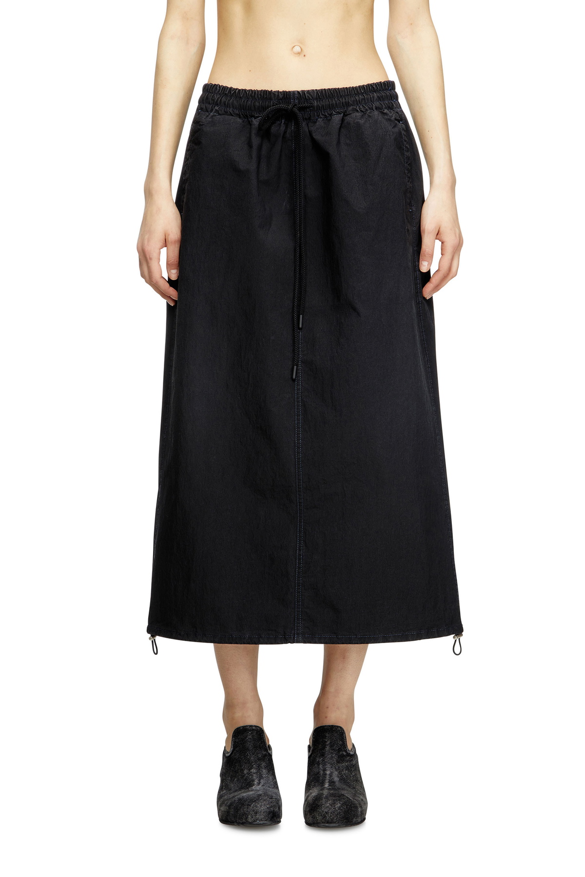【送料&関税込】Diesel Blue M-begonia Midi Skirt Women's Midi skirt in distressed jacquard denim | Blue | Diesel