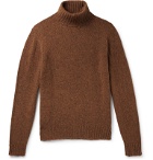 MAN 1924 - Mélange Wool Rollneck Sweater - Brown