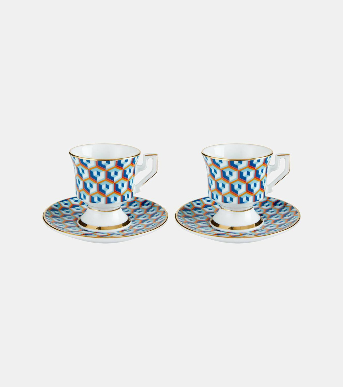 La DoubleJ Cubi set of 2 espresso cups and saucers