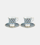La DoubleJ Cubi set of 2 espresso cups and saucers
