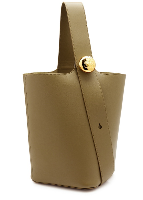 Photo: Loewe Pebble Medium Leather Bucket bag - Brown - One Size